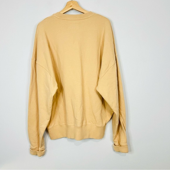 Seven Layer Tan Organic Cotton Fleece Crewneck L - Picture 6 of 7